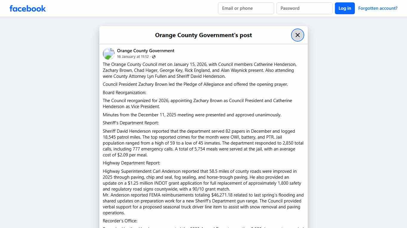 The Orange County Council met... - Orange County Government Facebook